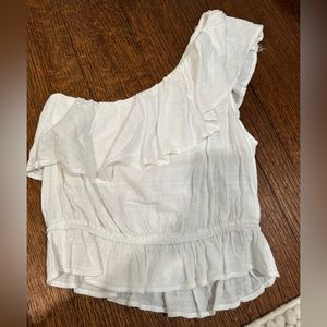 American Eagle white one shoulder top